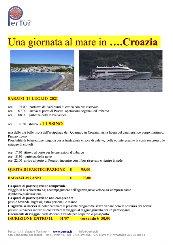 catamarano pesaro lussino prezzi